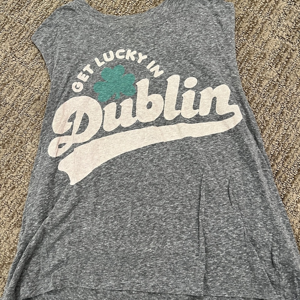 Gray Graphic Tee with Dublin Print